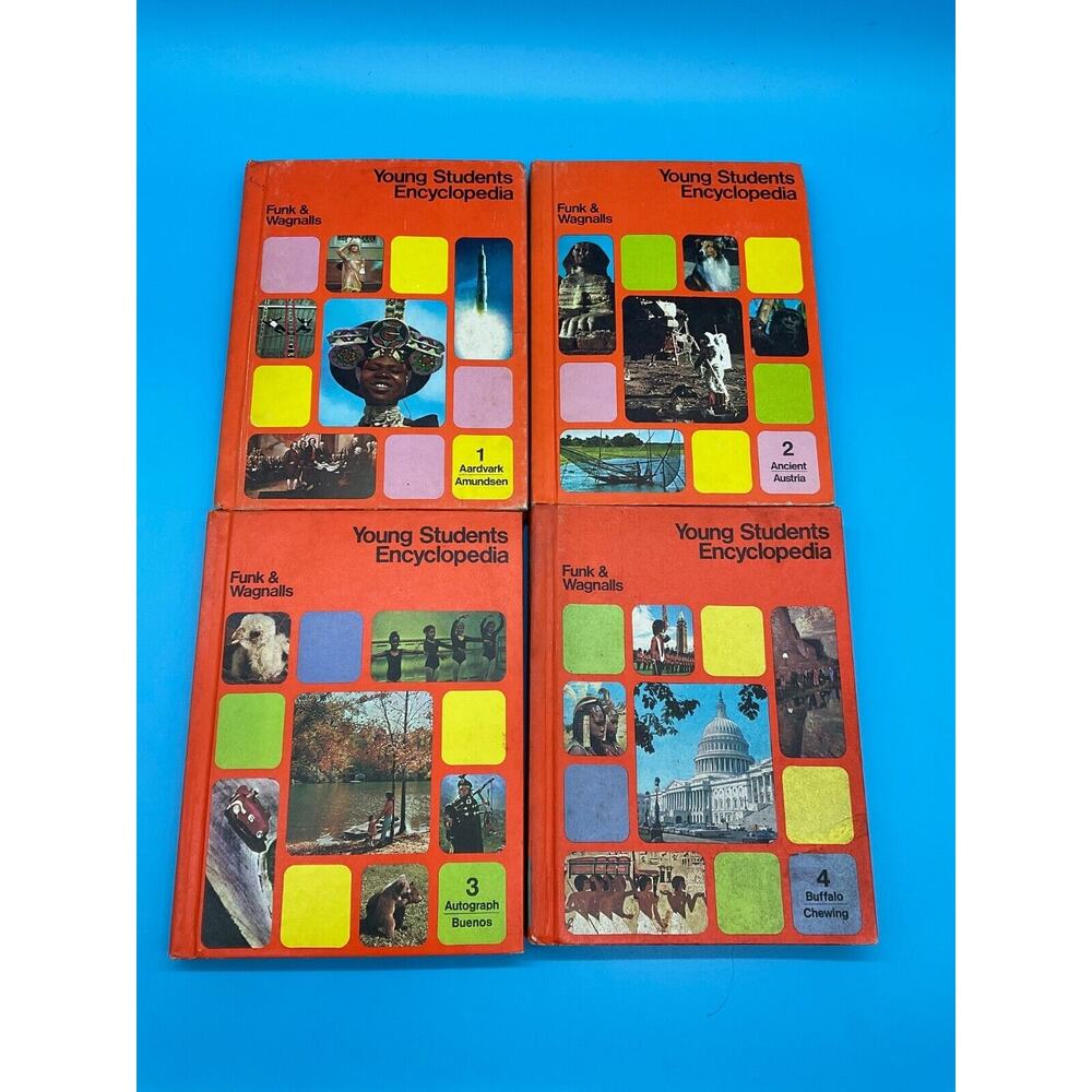 Funk & Wagnalls Young Students Full Encyclopedia Vol. 1,2.3,4 ( 1972-1973) VTG‎